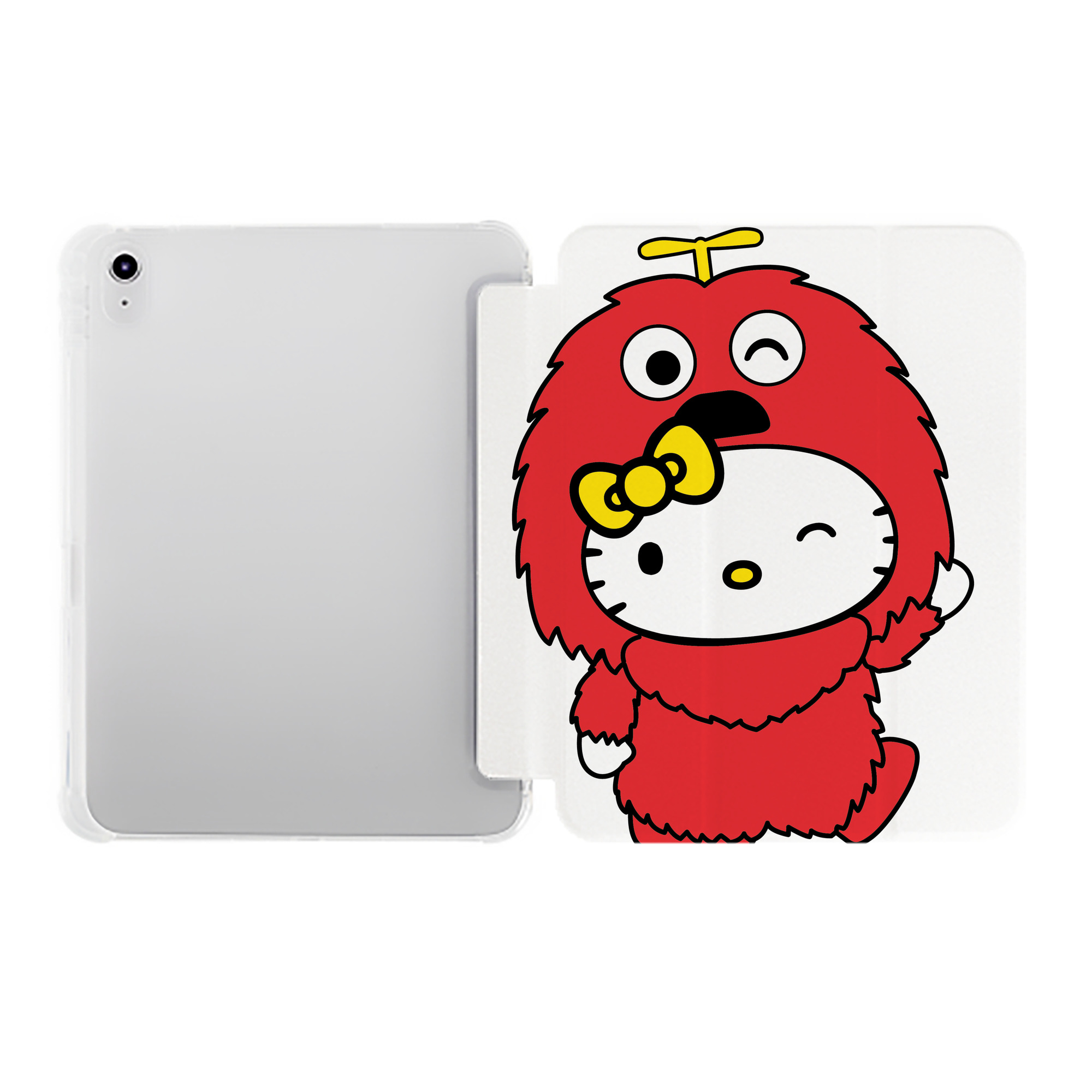 （画像用） Hello Kitty ハローキティ IPad ケース ペン収納付き 三つ折りスタンド PUレザー×シリコン 対応機種9.5/10.5/10.9インチ